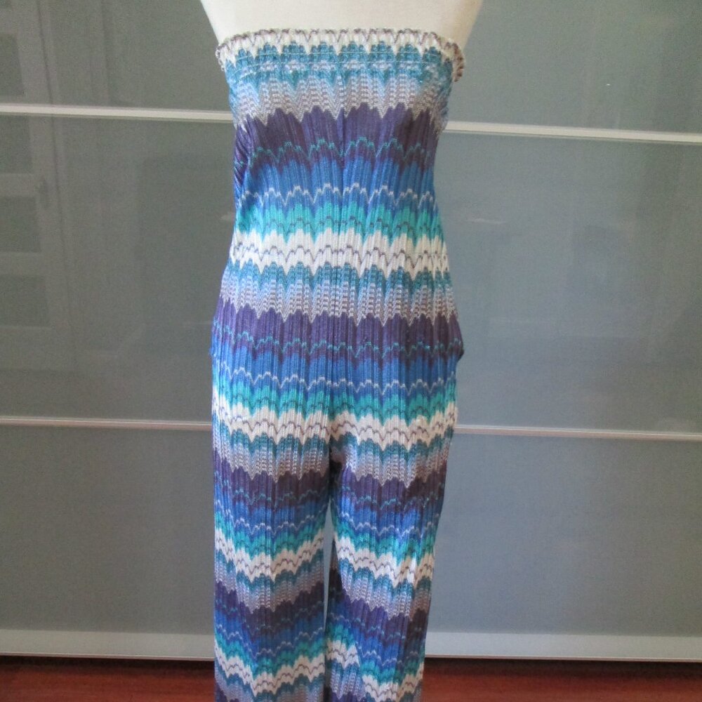 Alexis Chevron Print Strapless Romper/Playsuit/Pantsuit